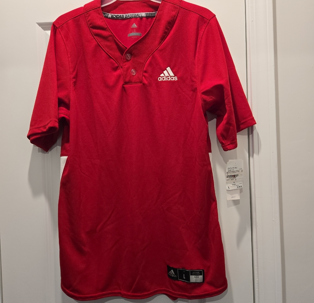 Red Adidas Performance Polo Shirt – NWT, Minor Snags on Back